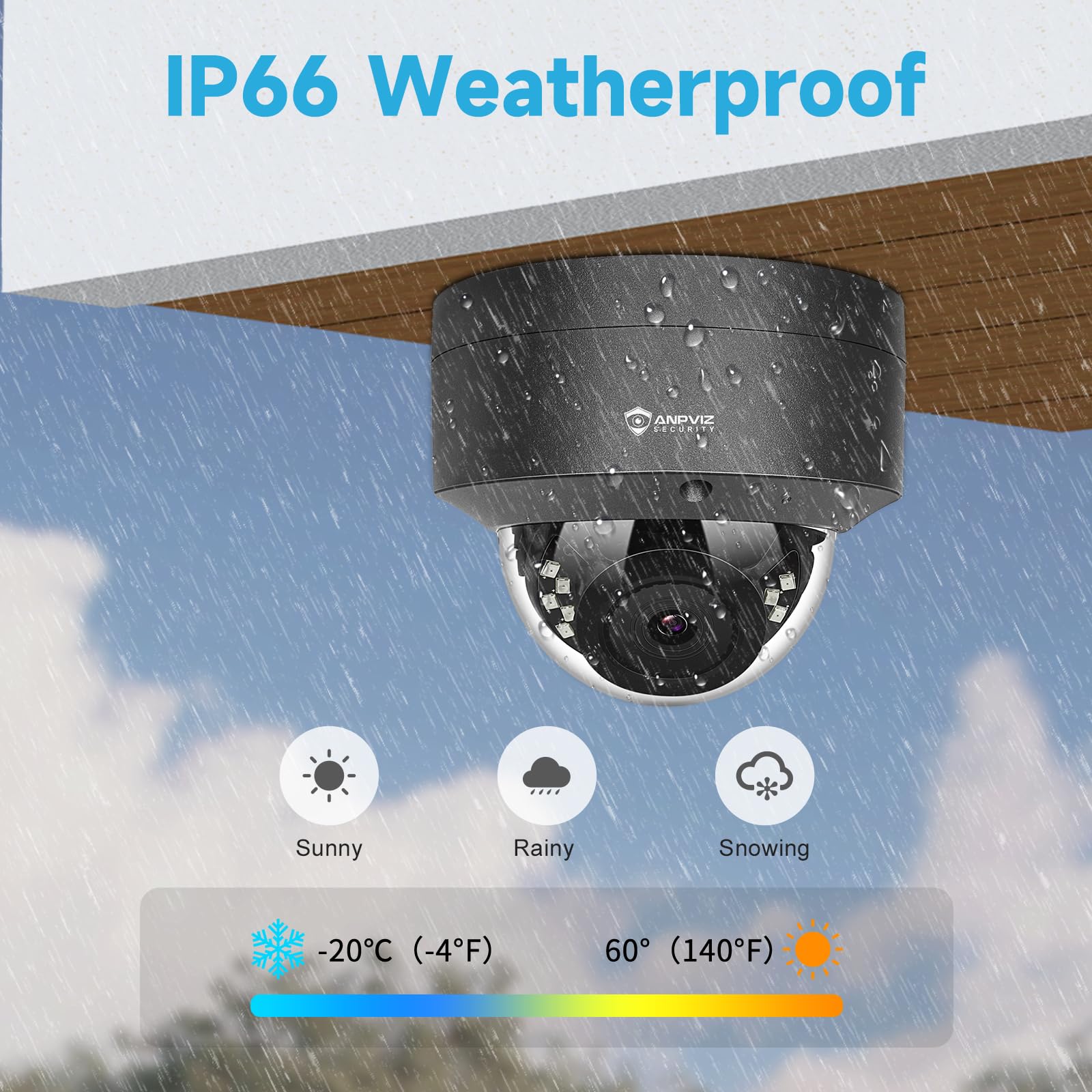 Amazon.co.jp: Anpviz 5MP PoEカメラ、屋外バンダルドームセキュリティ